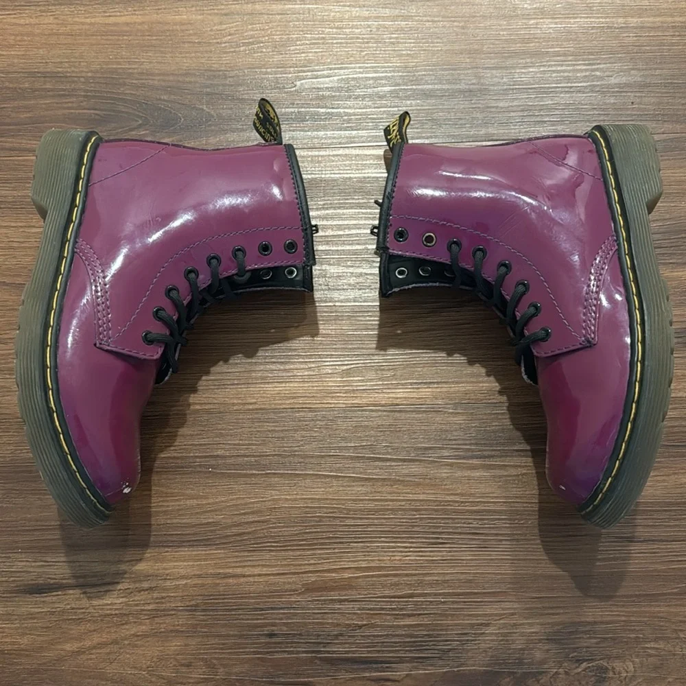 Dr Martens Delaney Purple Combat Boots Girls Sz 2